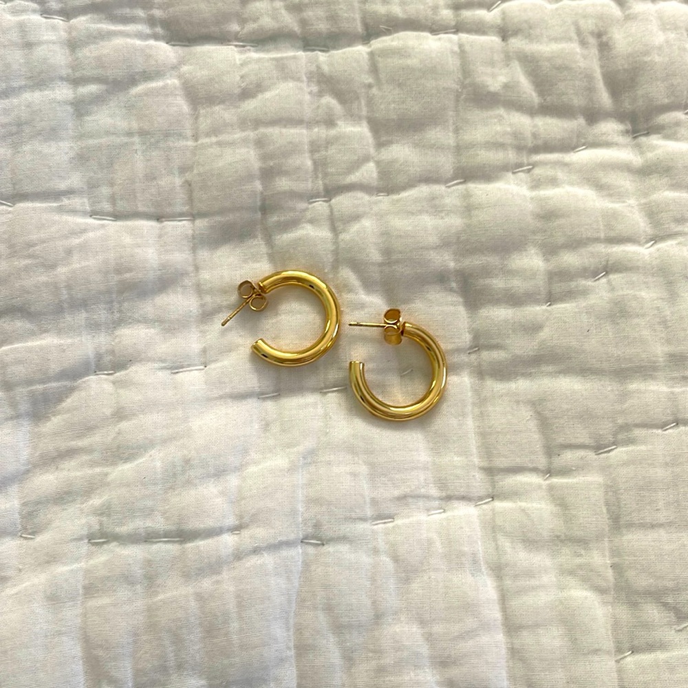 24 carrot gold dipped hoops